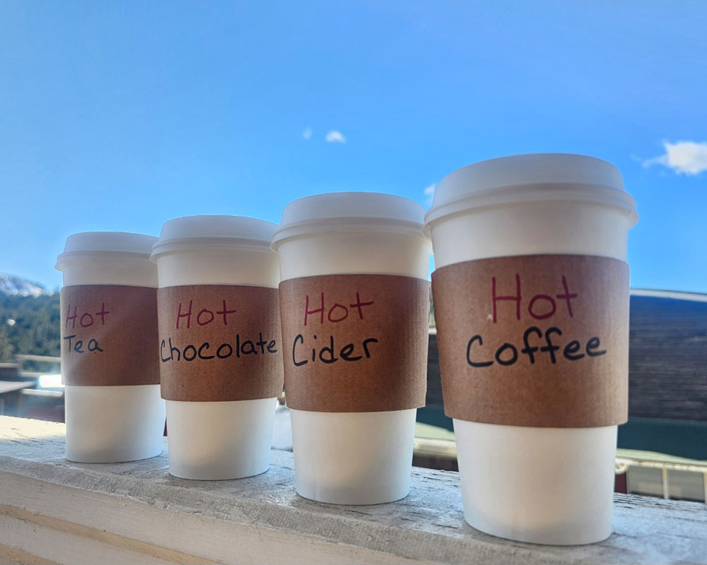 To go beverages - coffee, tea, hot chocolate