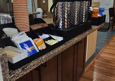 Hot coffee in the cafeteria