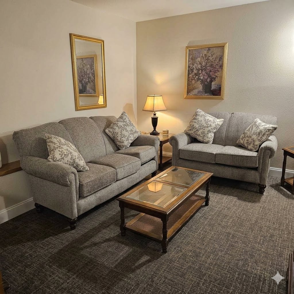 Couches in the jacuzzi suite