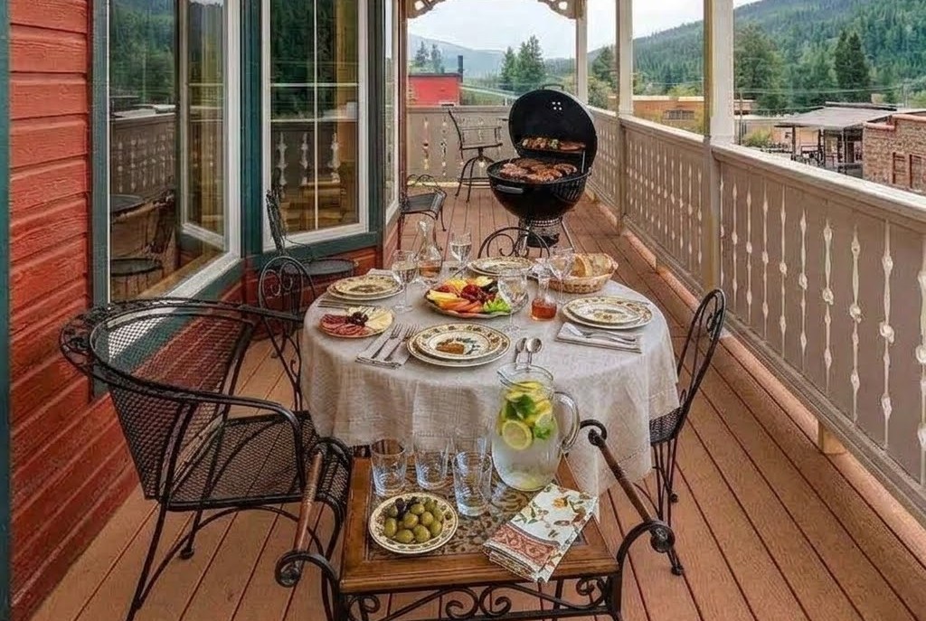Balcony Suite with BBQ and table<br />
