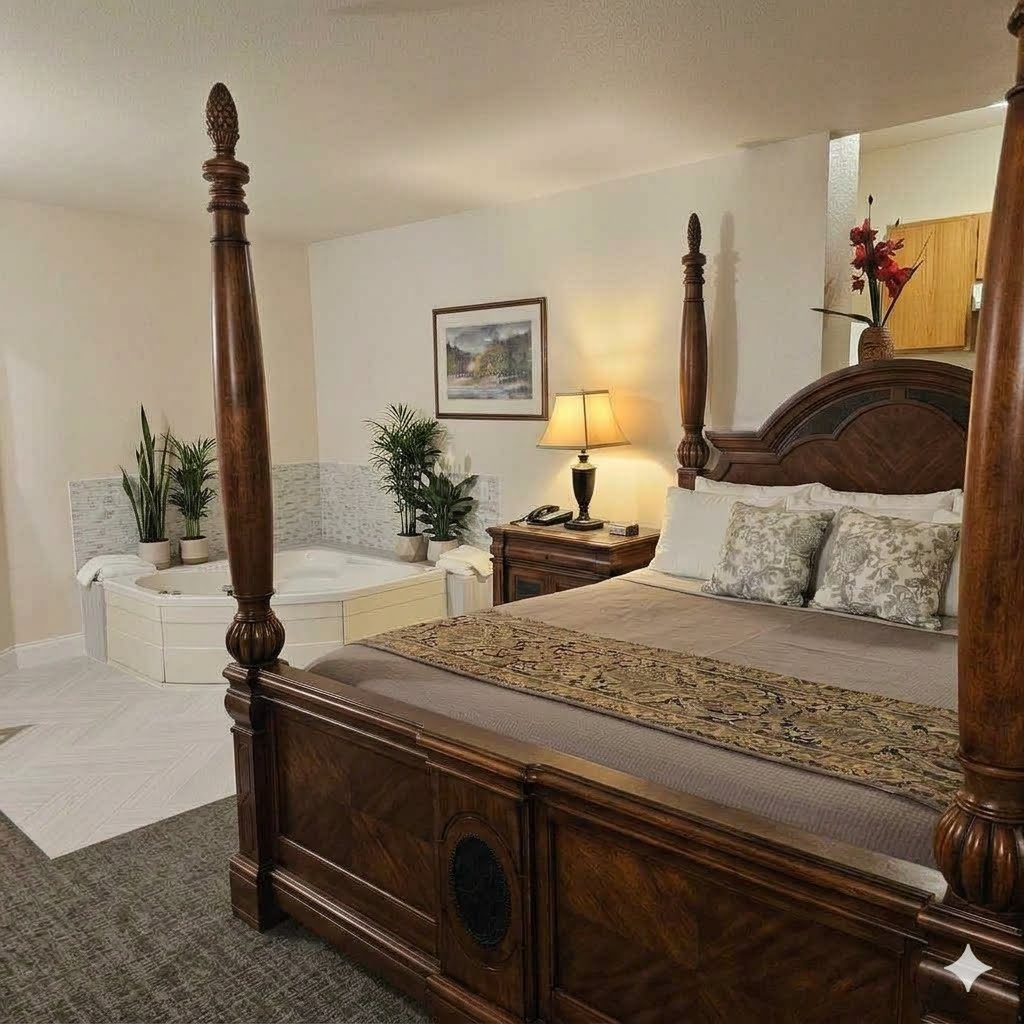 Bed and Jacuzzi